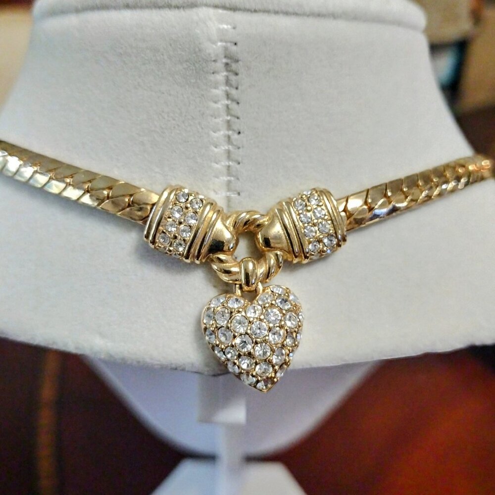 Swarovski Gold Heart Necklace - Picture 2 of 9